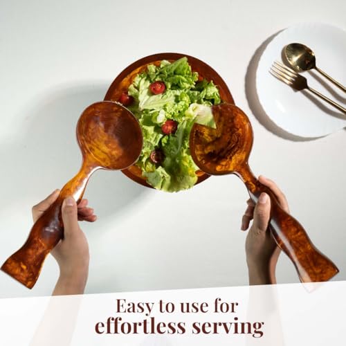 Resin Salad Servers (12 inches / Golden Brown)