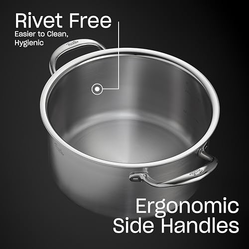 M5 Pro-Ply 5-ply Stainless Steel Stockpot, 6 Quart, with Metal Lid