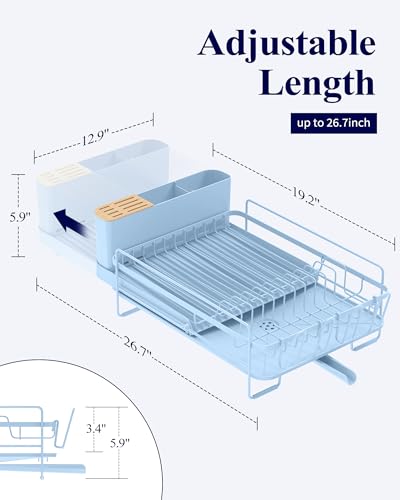 Extendable Dish Drying Rack (Standard / Blue)