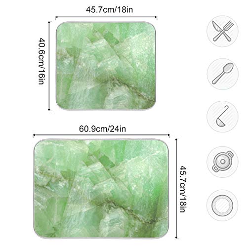 Super Absorbent Dish Drying Mat (Green Jade Stone Marble / 18" x 24")