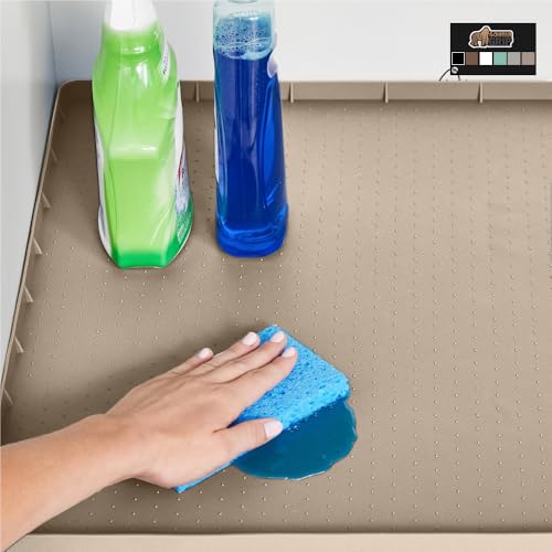 Waterproof Silicone Under Sink Mat (Beige / 46"w X 22"l)
