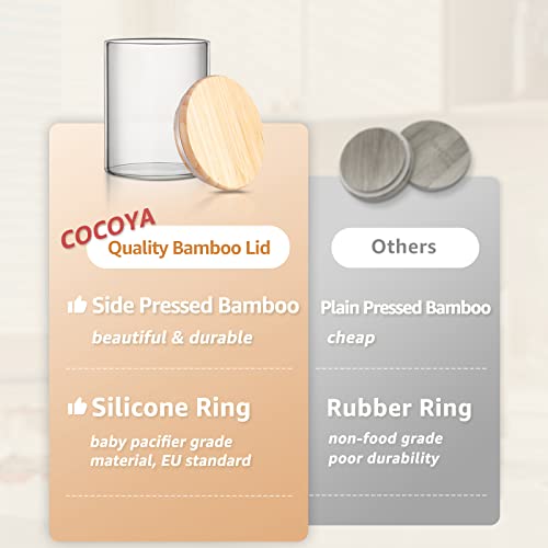 12 Oz Glass Jars with Bamboo Lid 3mm Thick Upgrade Clear (12 floz (8-Pack))