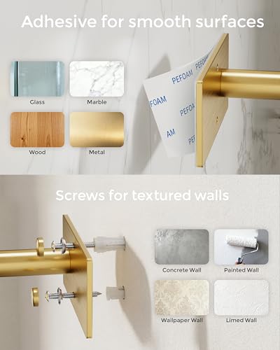 Gold Paper Towel Holder Under Cabinet with Damping Self Adhesive (Gold / One Hand Tear Holder)