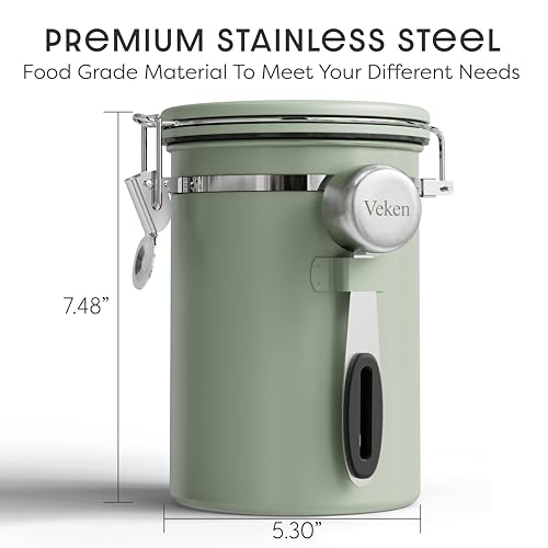Coffee Canister with Window (Green / 22 oz)