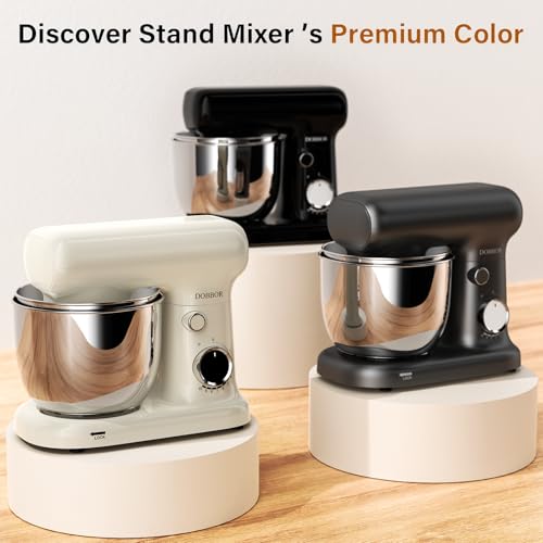 Stand Mixer with 3QT+3.5QT Dual Bowls (White)