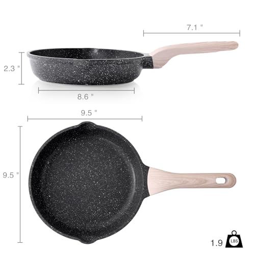 Non Stick Frying Pan Skillet (Classic Granite / 9.5 Inch)