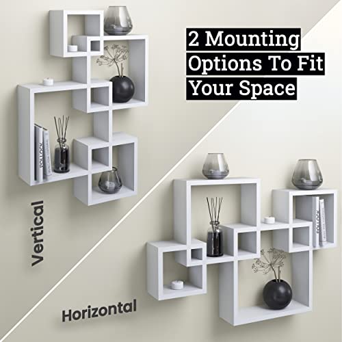 Gray Floating Cube Shelves (Grey / 4)