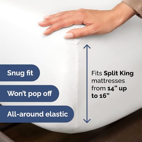 Flex Top Split Head King 4 Piece Sheet Set (01 - White / Split Head/Flex Top)