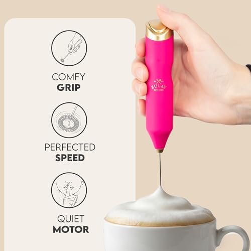 Powerful Frother Wand AA Batteries Included (Cute Pink / Majestic Frother)