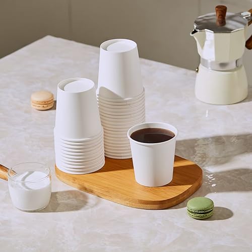 300Pack 8oz Disposable Paper Coffee Cups White Hot Coffee Cups (8oz)