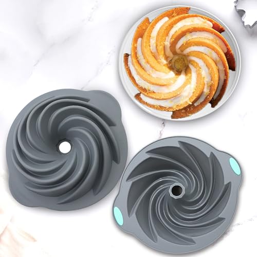 4 Pieces Silicone Fluted Cake Pans (4pcs fluted cake pans (9/10/12 Cups))