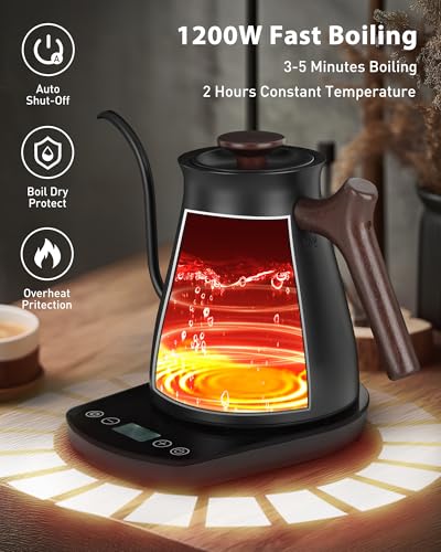 Gooseneck Electric Kettle (Black / 0.8 Quarts)