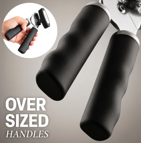 Manual Can Opener Heavy Duty Patented Stainless Steel (Black / Comfy Grip)