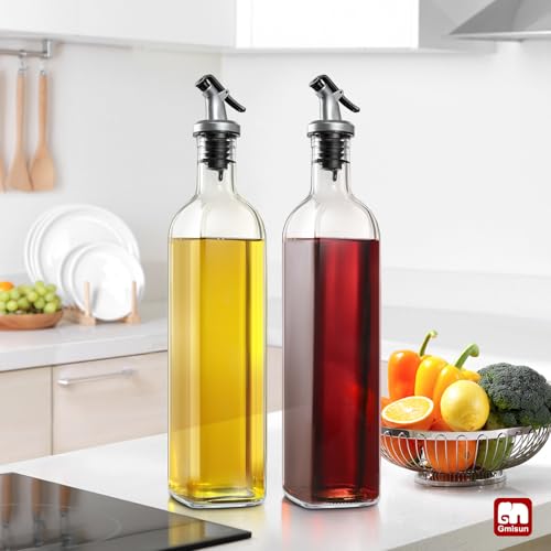 Olive Oil Dispenser Bottle for Kitchen (Clear / 17 Ounces)