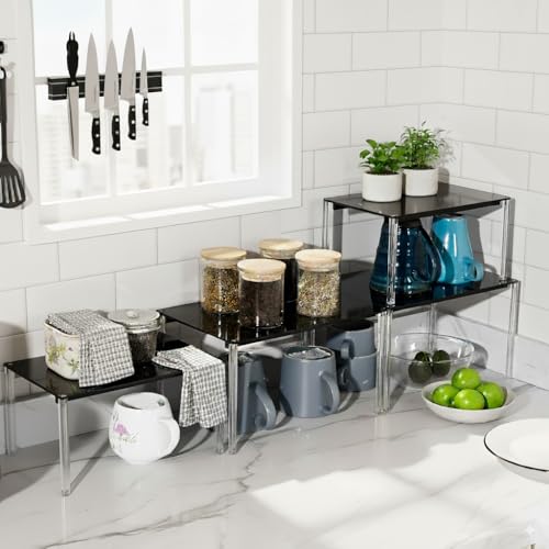 Cabinet Organizer Acrylic Spice Rack (4 Count)