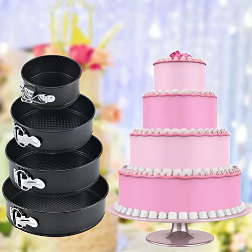 4 Pack Springform Pan Set 4 (4", 7", 9", 10" - 4 Pack Cake Pan Set)