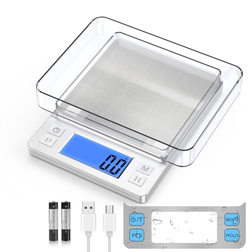 Upgraded Small Food Scale with 0.1 g (0.1g/3kg Silver)