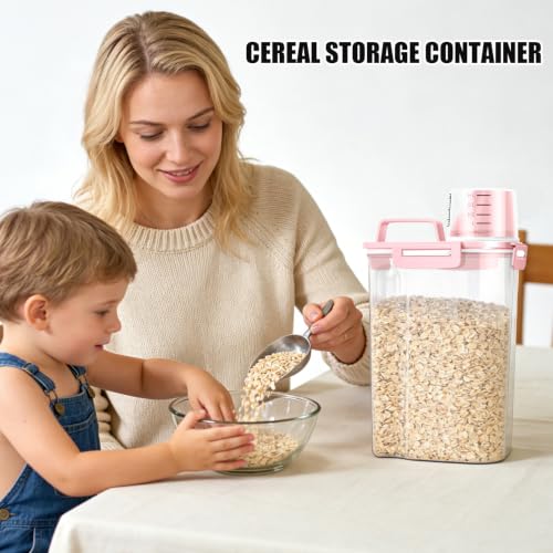 2 Pack 3 Lbs Pet Dog Cat Food Bird Seed Storage Containers for Travel (Pink-3L 2Pack)