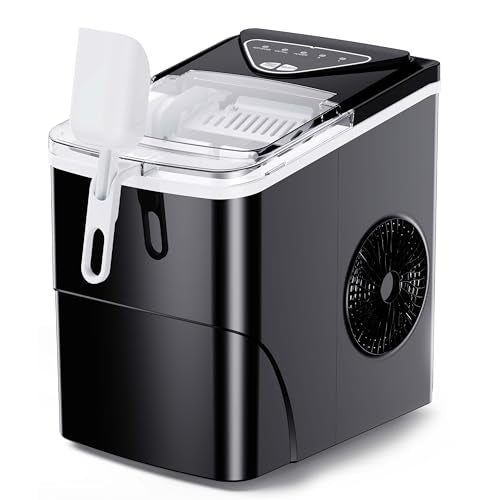 Countertop Ice Maker (Black with Ice Basket Handle / 26lbs)