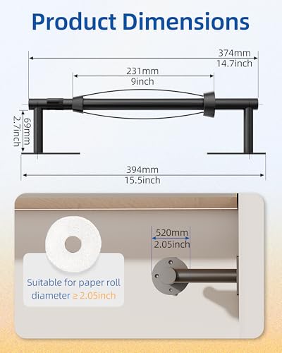 Paper Towel Holder Under Cabinet (Matte Black / One Hand Tear - Oval)