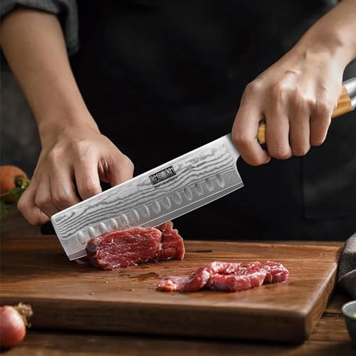 Damascus Nakiri Knife 6.5" (6.5 Inch Nakiri Knife)