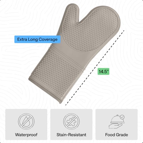 Silicone Oven Mitts (Almond / 14.5" Oven Mitts)