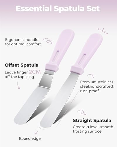 158 Cake Decorating Kit Baking Supplies Tools for Beginners & Pros (Light Purple)