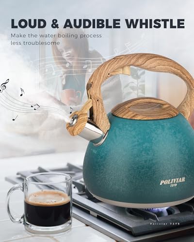 POLIVIAR Tea Kettle (2.7 Quarts / Crackle-Blue)