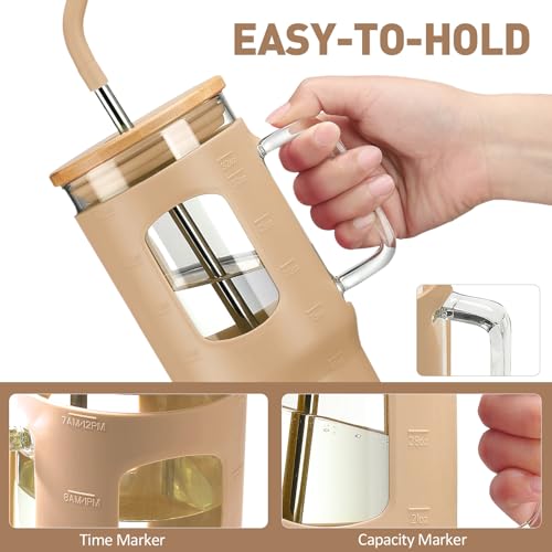 Glass Tumbler with Lid (Amber / 32 Ounces)