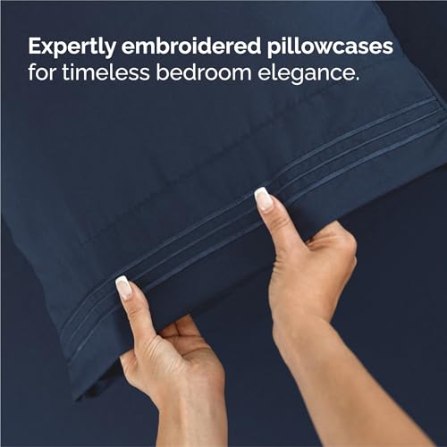 King Size 4 Piece Sheet Set (18 - Navy Blue / King)