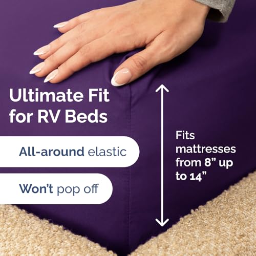 Short Queen Size 4 Piece Bed Sheet Set (36 - Purple / Short Queen)