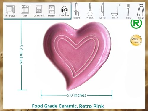 Ceramic Spoon Rest for Stove Top (Pink)