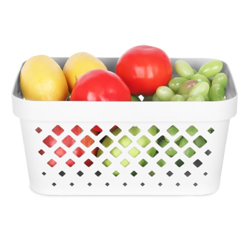 Plastic Baskets for Organizing (White / 1 Gallon)