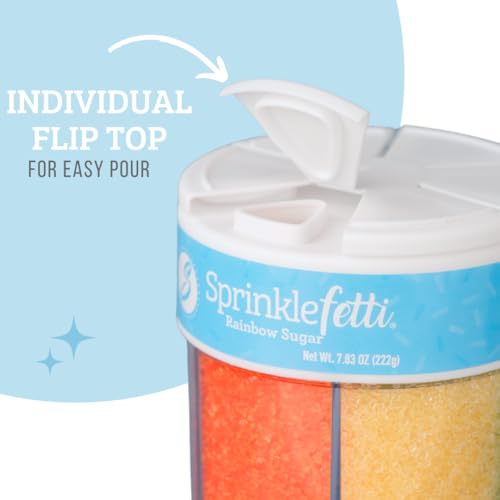 Rainbow Sugar Crystals 6 Cell Decorating Jar (7.83 Ounce)