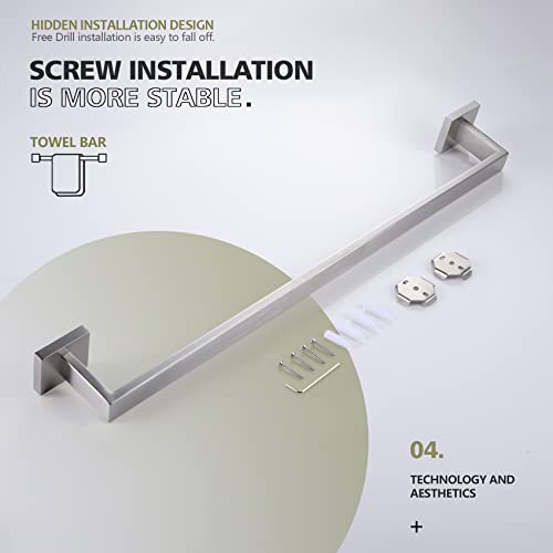 20 Inch Single Towel Bar (Brushed Steel / 20-Inch)