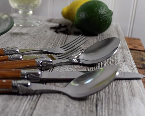 Laguiole 20 Piece Stainless Steel Flatware Set (Wood Grain)