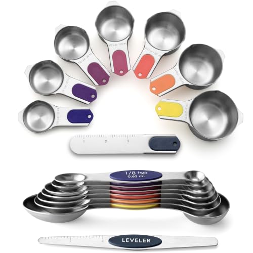Magnetic Measuring Cups & Spoons Set of 15 (Mountain Sunrise)