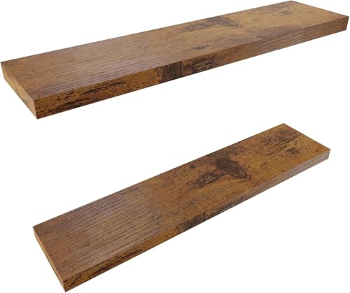 Bathroom Floating Shelves for Wall (Rustic Wood 01 / 36"-2pack)