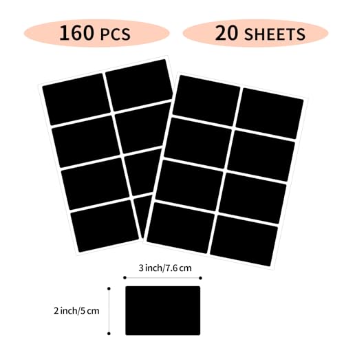 Black Removable Labels Stickers (Black / 2 x 3 inch)