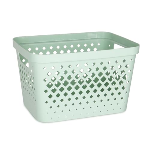 Plastic Storage Basket Set (Sage / 4 Gallon)