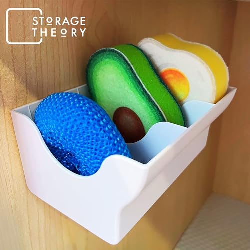 BeraTek Sponge Daddy Caddy & Under Sink Sponge Holder Combo (White Combo Pack)