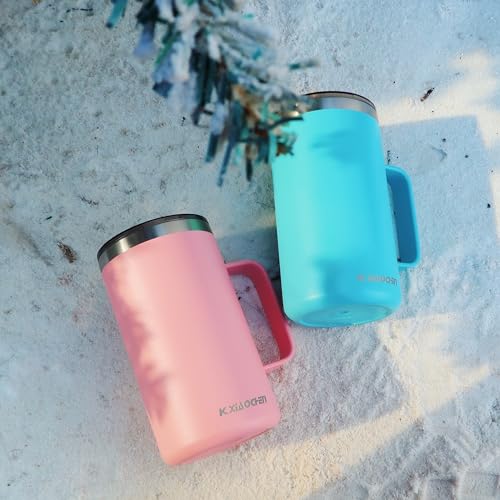 2 Pack 20 oz Insulated Coffee Mugs (B2.Pink+Blue green / 20 ounces (2 pack))