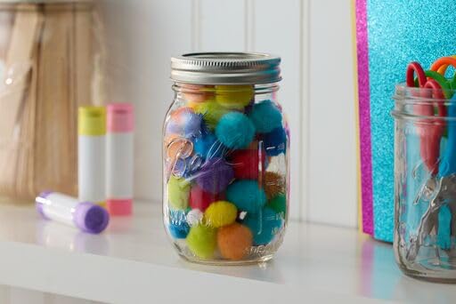 Regular Mouth Glass Mason Jars with Lids and Bands (Pint / 16 Ounce (Pack of 6))