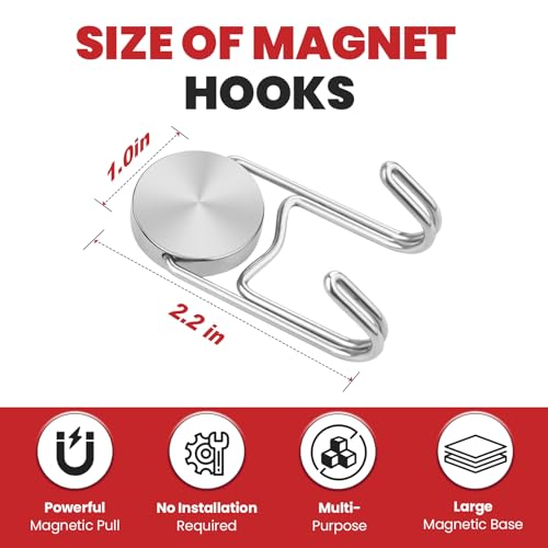 Magnetic Hooks for Cruise Cabins 50Lbs+ Heavy Duty Magnet Hook
