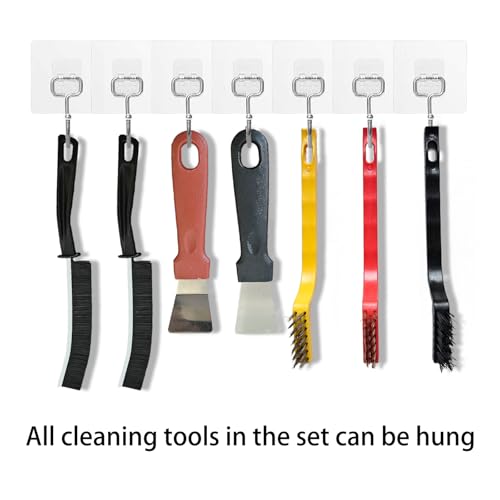 7 Pcs Multi Purpose Crevice Cleaning Brush Tool for Stubborn Kitchen Grease Stains