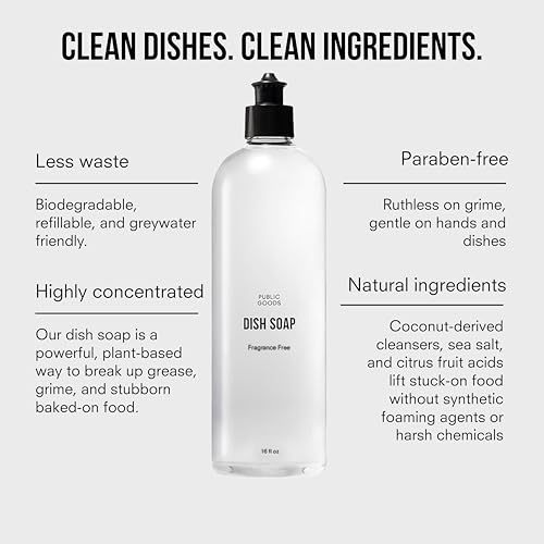 Natural Fragrance Free Dish Soap (16 Fl Oz (Pack of 1))