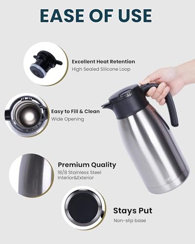 64Oz Thermal Coffee Carafe (Silver / 64.2 Ounces)