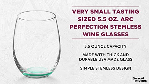 Stemless Wine Glasses by ARC 5.5 oz. Set of 12 (10 Count)