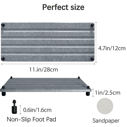 2 PCS Water Absorbing Stone Trays for Bathroom Sink Fast Drying Coasters (11" X 4.7" Gray)