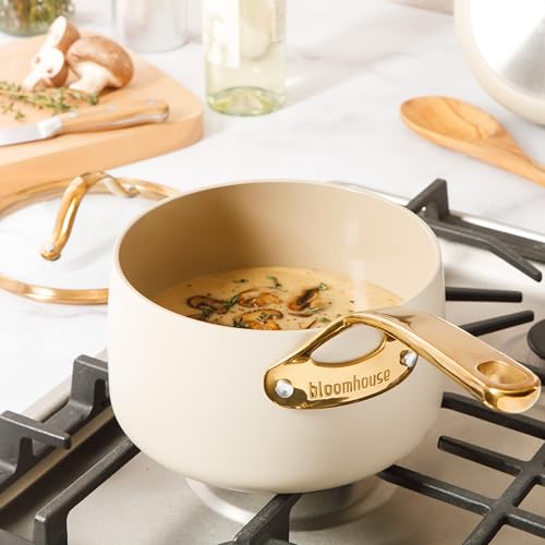 Two Time Oprah's Favorite Things Winner (Almond Cream w/ Gold Handle / Sauce Pan w/ Lid (3-Quart))